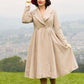 Vintage 50s Winter Beige Wool Princess Coat 3254