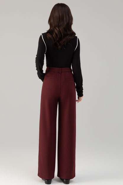 Loose fitting casual winter wool pants 6465