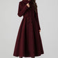 Burgundy princess winter wool coat 4517