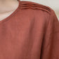 Orange loose fitting linen blouse 4902