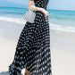 Black and white polka dot prom chiffon dresses HY0030