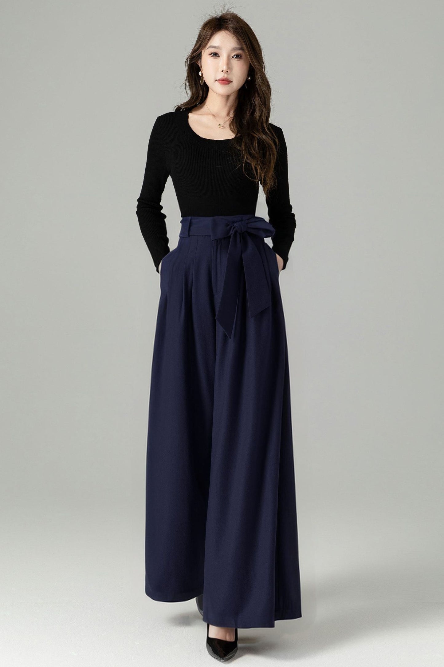 Women's Pleated Wool Pants 5241