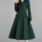 Vintage inspired Long wool green coat  2398