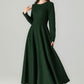 Long sleeves maxi wool dress women 5231