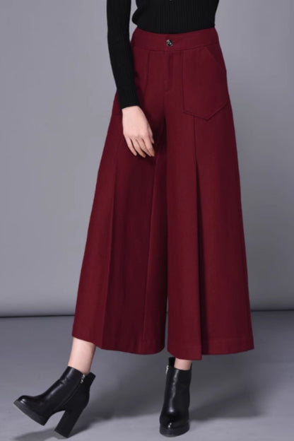 Striple wide leg wool pants women 5422