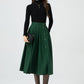 Button front green midi wool skirt 5322