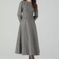 A-Line winter gray wool dress 4548