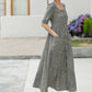 Gray Casual outfit Long Linen dress 5984