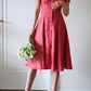 Swing summer linen dresses with v neckline 4851