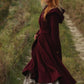 Burgundy Hooded Wool Coat – Handmade Long Belted Wool Winter Overcoat for Women 6546