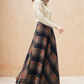 Handmade Women's Vintage Plaid Wool Long Skirt - Winter High Waist 5275