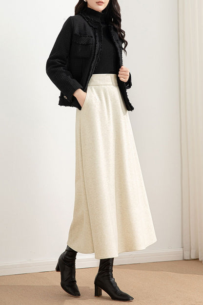 A line winter wool skirt women 6215