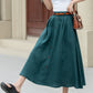 Dark Green Midi skirt with pockets 4970