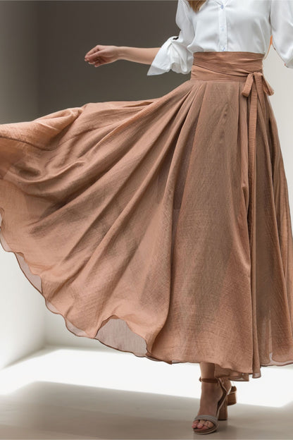 Summer Swing Chiffon maxi Skirt 5133