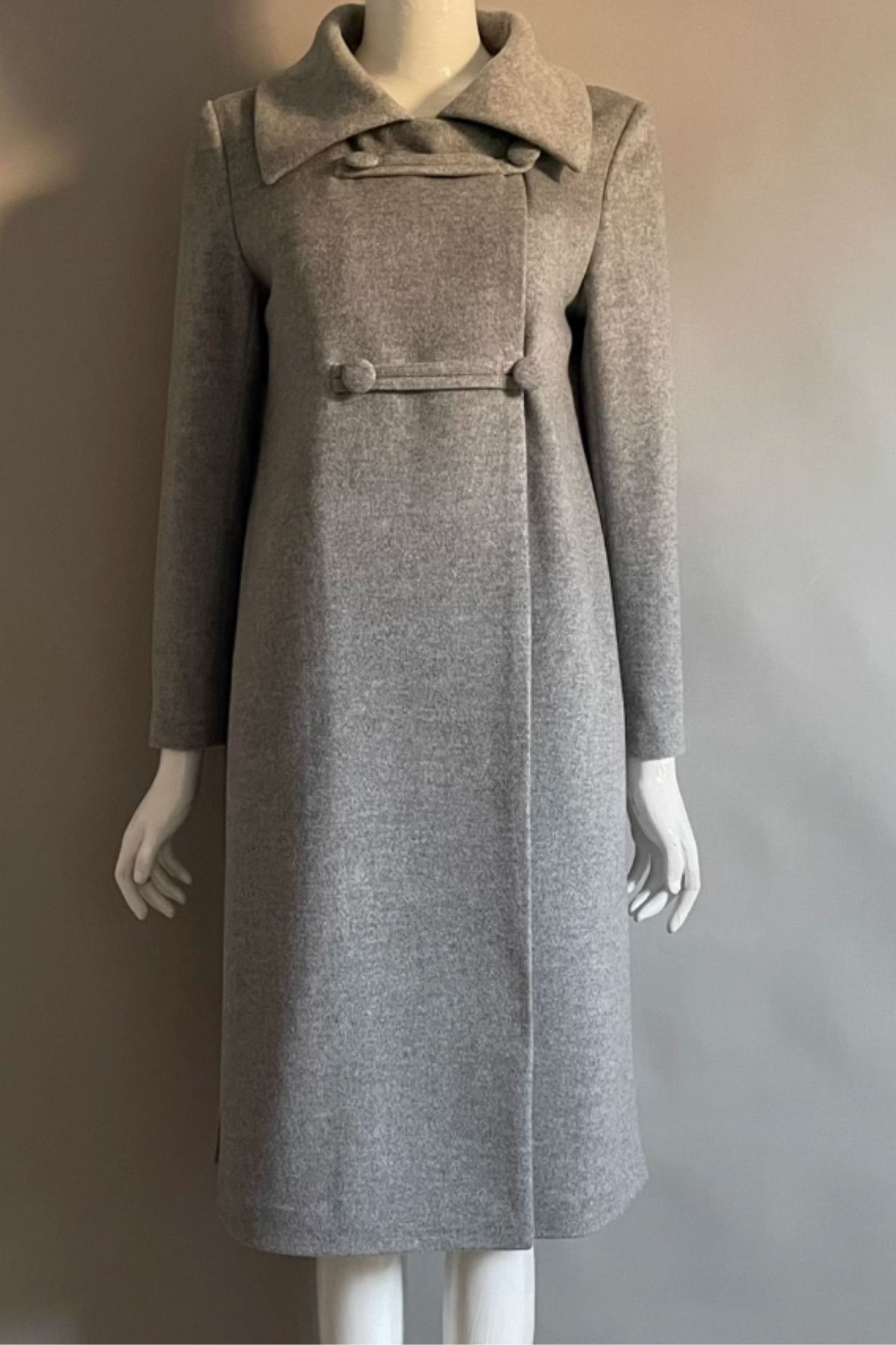 Gray winter long winter wool coat 5286