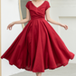 Versatile Linen Midi Dress in Vibrant Red 5831
