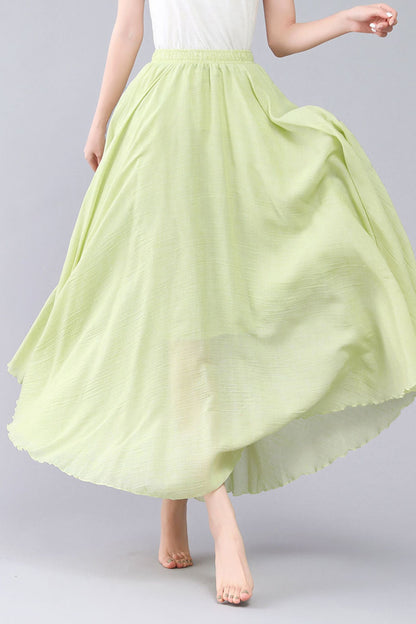 Summer Maxi Swing Flowy Cotton Ankle length Full Skirt 3562