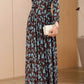 Long sleeves spring summer beach chiffon dress 5077