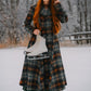 Winter Vintage Plaid Long Wool Coat 4839