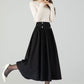 High waisted winter swing wool skirt women 4556