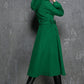 Maxi swing wool coat in Green 1347#