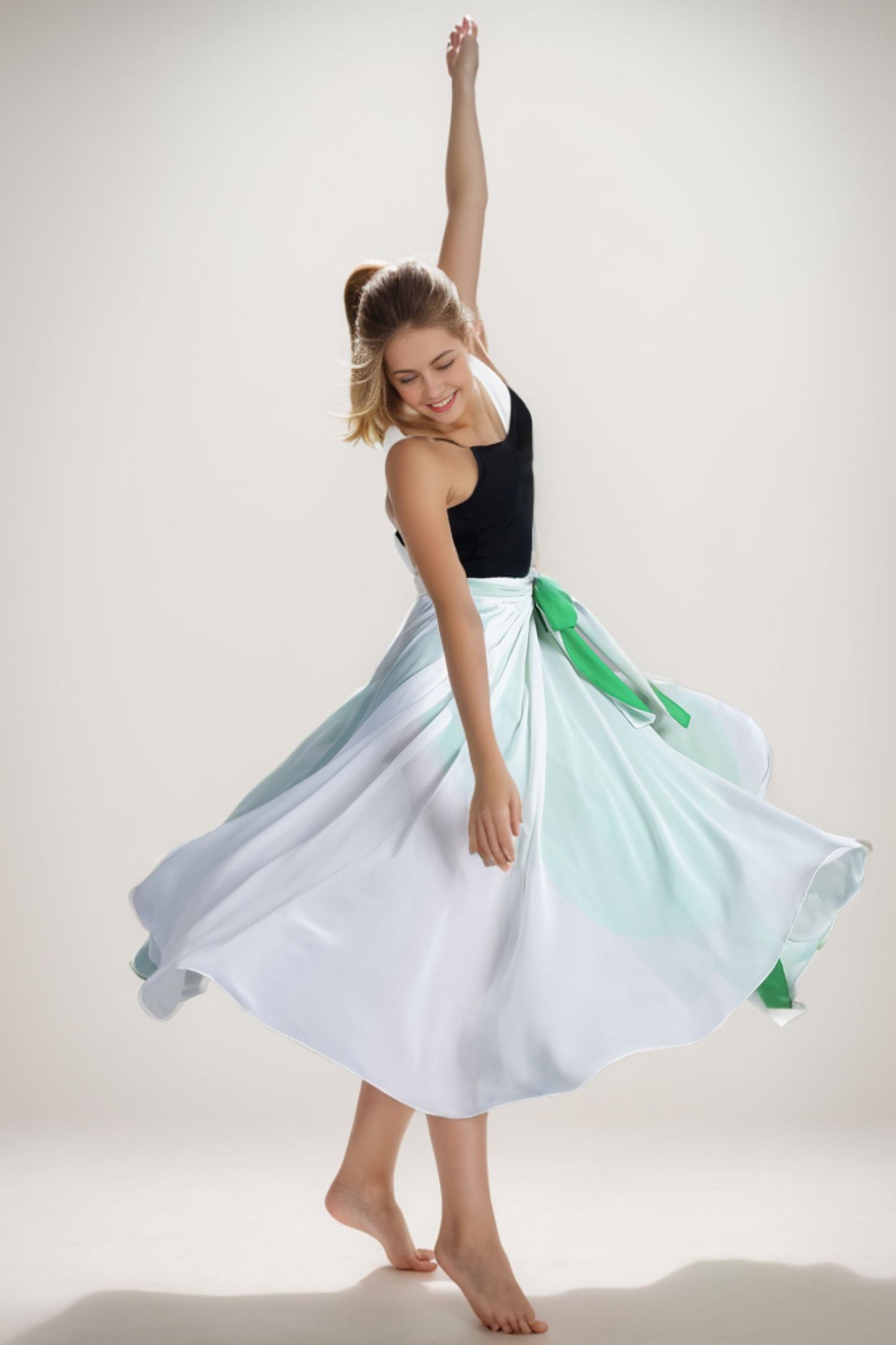 Long swing womens summer chiffon skirt 3386