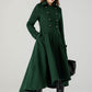 Vintage inspired green long wool coat 4604