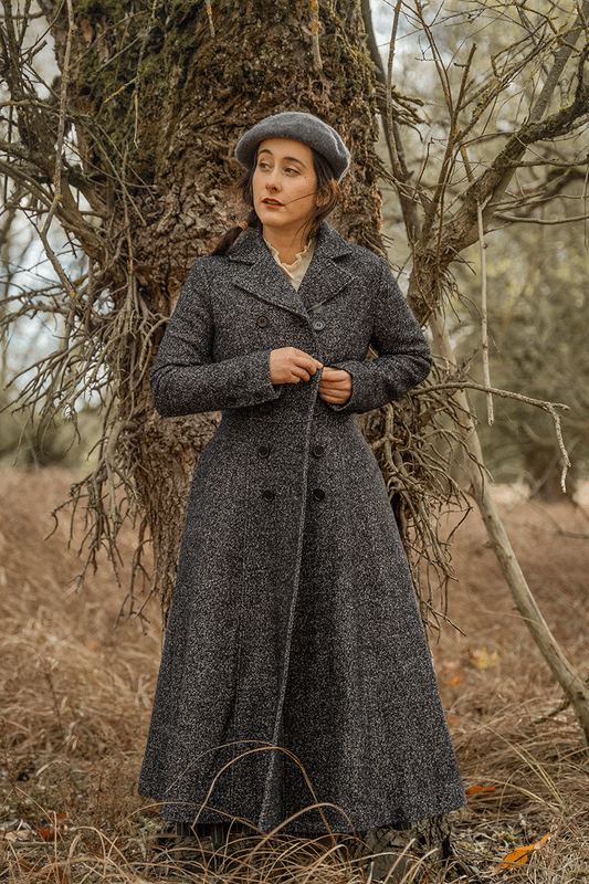 Double breasted wool maxi coat for women 4739