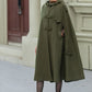 Military green wool winter cape coat 5351