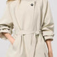 Beige womens short trench coat 5375