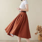 Linen Full Circle Skirt with Pockets 4973