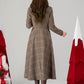 Vintage Inspired Plaid Wool Dress 4616