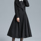 Vintage Inspired Black Long Wool Princess Coat 3130#