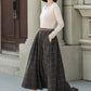 A line plaid midi winter wool skirt 5315