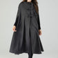 Dark Gray Wool Cape Coat for Women 4558