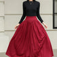 Handmade Women's High-Waisted Wool Maxi Skirt 6420