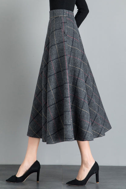 Vintage inspired midi wool skirt 6207
