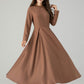 long swing wool cape dress women 4560