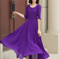 Purple Boho A Line Summer Chiffon Dress 5116