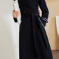 Black long wool warm winter coat 5283