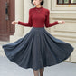 Swing Midi Wool Skirt Women 5458