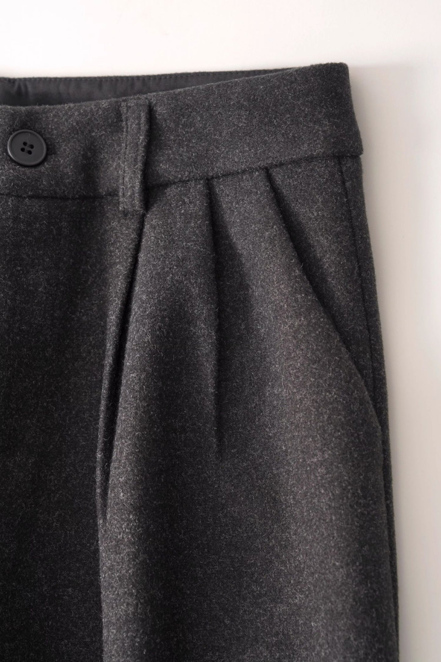 Gray wide leg wool pants women 6224