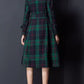 Double breasted winter plaid wool coat 5293