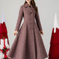 Vintage inspired plaid long wool coat 4614