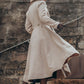 Vintage inspired Beige Long wool coat 3183