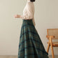 Green Maxi Wool Plaid Winter Skirt 4621