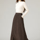 Brown a line winter wool skirt women 5483