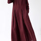 Vintage inspired long sleeves linen dress women 4825