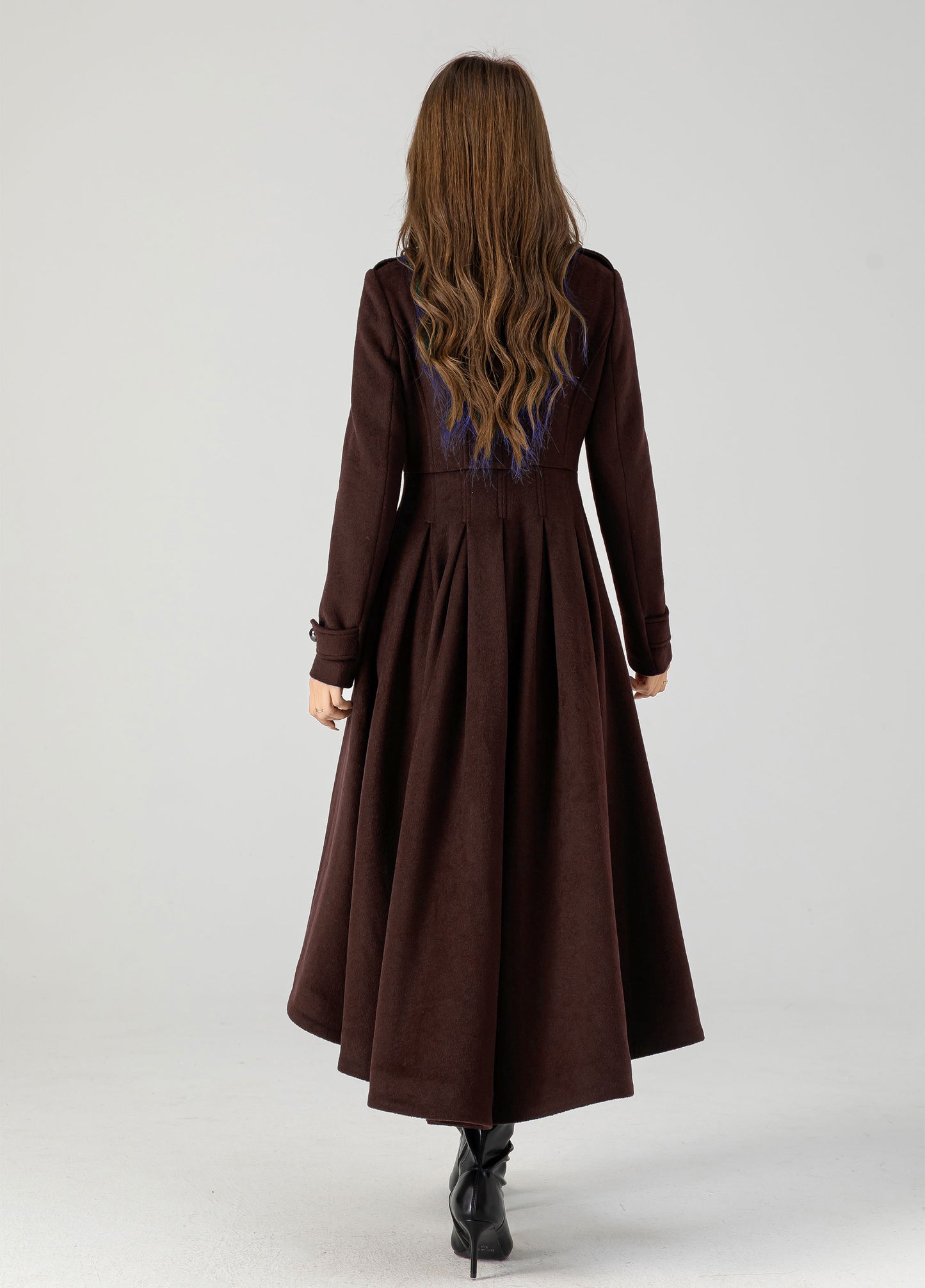 Vintage inspired long wool coat 6310