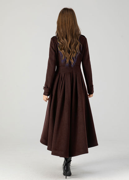 Vintage inspired long wool coat 6310